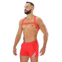 Harness of the brand TOF PARIS - Fetish Elastic Harness TOf paris - Red - Ref : H0017R