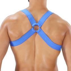 Harness of the brand TOF PARIS - Fetish Elastic Harness TOf paris - Blue - Ref : H0017BU