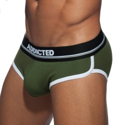 Brief of the brand ADDICTED - Khaki curve briefs - Ref : AD727 C12