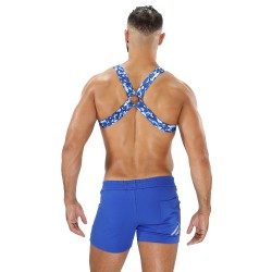 Imbracatura del marchio TOF PARIS - Imbracatura Elastic Fetish TOf paris - Camuffare Blu - Ref : H0017CBU