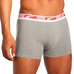 Boxershorts, Shorty der Marke PUMA - PUMA Multi Logo Boxer 2er Set - grau und rot - Ref : 701219366 004