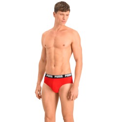 Slip del marchio PUMA - Set di 2 slip base PUMA - nero e rosso - Ref : 521030001 005