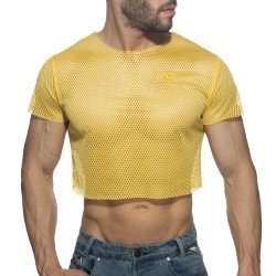 Mesh crop top - white - ADDICTED : sale of Short Sleeves for men AD