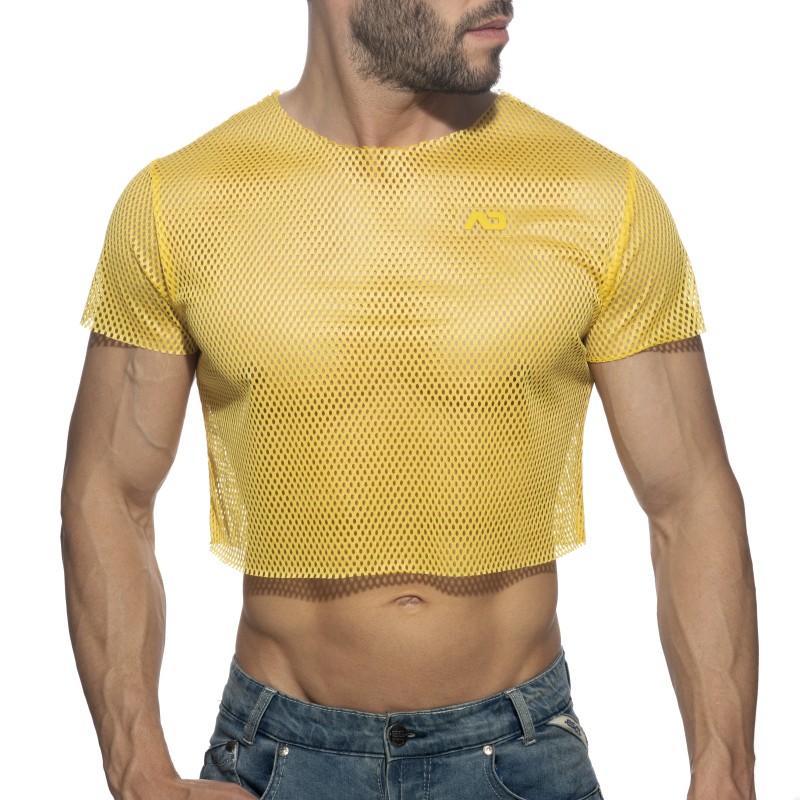 Maniche del marchio ADDICTED - Mesh crop top - giallo - Ref : AD1189 C03