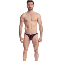 Schnur der Marke L HOMME INVISIBLE - Querelle De Brest - String Bikini marineblau und rot - Ref : UW07 QDB 949