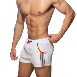 Bagno del marchio ADDICTED - Pantaloncini da bagno Rainbow Tape - bianco - Ref : ADS321 C01