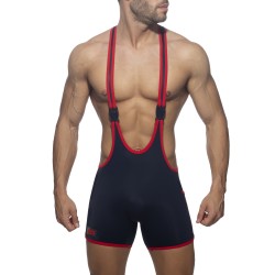 Boxer, shorty de bain de la marque ADDICTED - Rainbow tape wrestling suit - marine - Ref : ADS322 C09